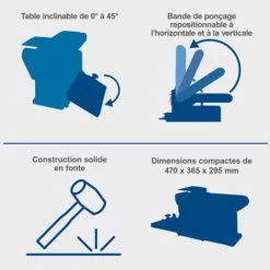 Ponceuse à Courroie Et à Disque BTS800 SCHEPPACH - 230V 50Hz 370W - 4903302901 -Scheppach 15331990 3