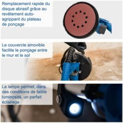 PONCEUSE A PLATRE TELESCOPIQUE MUR ET PLAFOND 710W SCHEPPACH DS920X 10 PONCEUSE A PLATRE TELESCOPIQUE MUR ET PLAFOND 710W SCHEPPACH DS920X -Scheppach 51166838 4