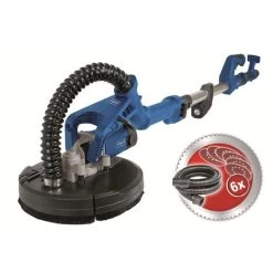 Ponceuse Pour Plâtre Rotative Scheppach DS920 225mm 230V 50Hz 710W + Accessoires, Vitesse Variable, Bras Télescopique, Pour Les Grandes Surfaces